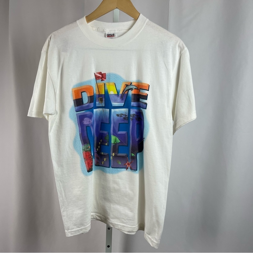 Anvil Medium Dive Deep Ocean Diving Nature Graphic Tee Shirt Fish Dolphin